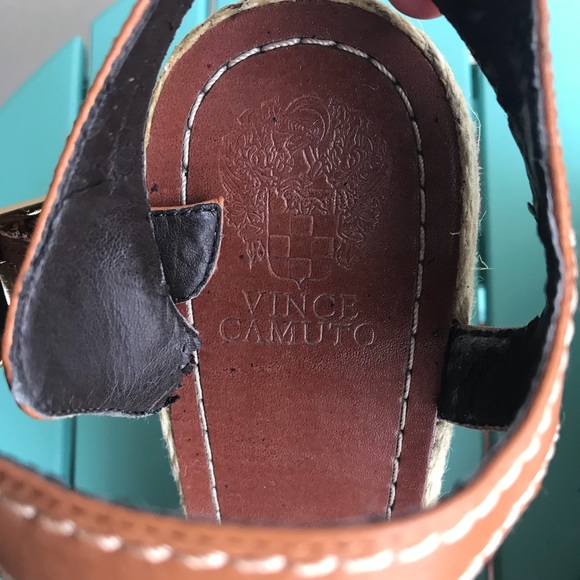 Vince Camuto Tan Leather Wedges - Picture 5 of 8